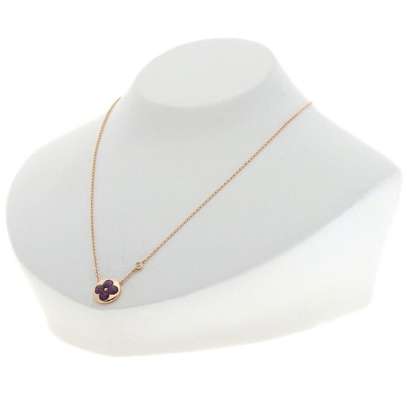 LOUIS VUITTON Sun Blossom 1P Diamond Necklace K18 Pink Gold - Picture 4 of 8
